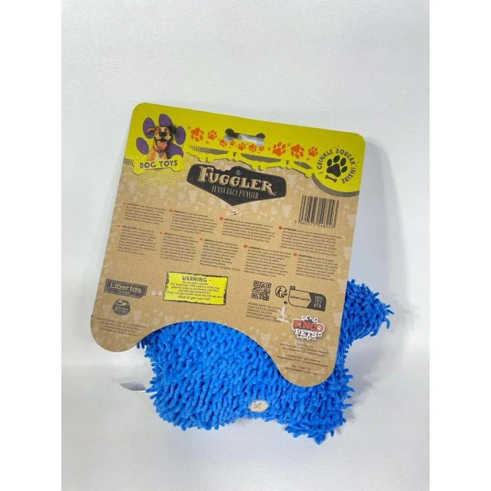 Fuggler Funny Ugly Monsters OOGA BOOGAH Dog Toy Crinkle & Squeak Blue